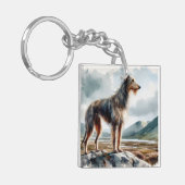 Schotse Deerhound Sleutelhanger (Voorkant Links)