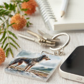 Schotse Deerhound Sleutelhanger (Voorkant Rechts)