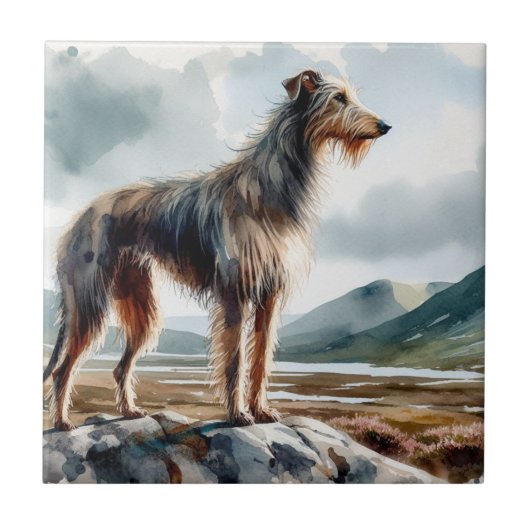 Schotse Deerhound Tegeltje (Voorkant)
