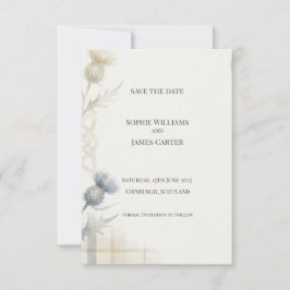 Schotse Distel Aquarel Save The Date Kaart