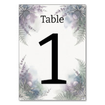 Schotse Distel Aquarel Tafelnummer Bruiloft