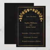 Schotse Distel Black Gold Gebogen Cascade Bewaar D Save The Date (Voorkant / Achterkant)