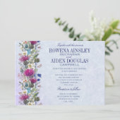 Schotse distel bloemenbruiloft kaart (Staand voorkant)