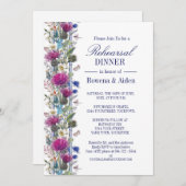 Schotse distel bloemenbruiloft repetitie diner kaart (Voorkant / Achterkant)