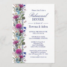 Schotse distel bloemenbruiloft repetitie diner kaart