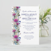 Schotse distel bloemenbruiloft uitnodiging (Staand voorkant)