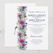 Schotse distel bloemenbruiloft uitnodiging (Voorkant / Achterkant)