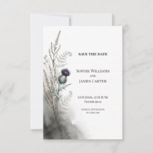Schotse Distel Botanische Bewaar de Datum Save The Date
