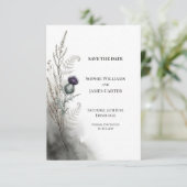 Schotse Distel Botanische Bewaar de Datum Save The Date (Staand voorkant)