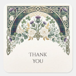 Schotse Distel Dank U Huwelijkssticker Vierkante Sticker