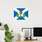 Schotse distel en saltire poster (Thuiskantoor)