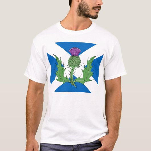 Schotse distel en saltire t-shirt (Voorkant)
