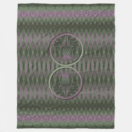 Schotse Distel Fleece Deken (Voorkant)