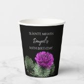 Schotse distel gepersonaliseerde verjaardag papieren bekers (Voorkant)