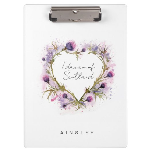 Schotse distel hart Waterverf Klembord (Voorkant)