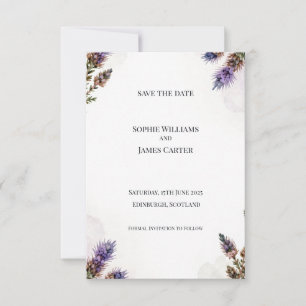 Schotse Distel Heather Rand Huwelijk Opsparen De D Save The Date
