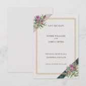 Schotse Distel Keltisch Schotse Ruit Huwelijk Save The Date (Voorkant / Achterkant)