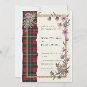 Schotse Distel Keltisch Schotse Tartan Huwelijksui Kaart