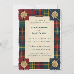 Schotse Distel Keltisch Schotse Tartan Huwelijksui Kaart