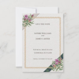Schotse Distel Keltisch Tartan Save The Date Kaart