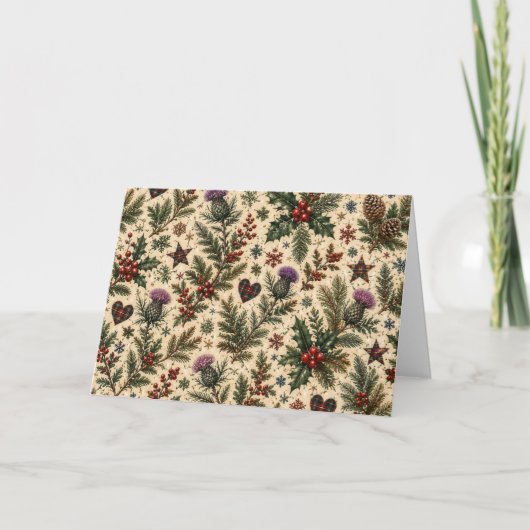 Schotse Distel Kerstkaart Bedankkaart (Voorkant)