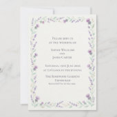 Schotse Distel Lavendel Krans Frame Bruiloft Kaart (Voorkant)