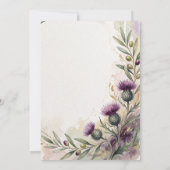 Schotse Distel Olijftak Save The Date Kaart (Achterkant)