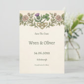 Schotse Distel Roos Keltisch Hart Save the Date C (Staand voorkant)