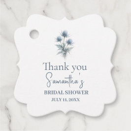 Schotse Distel Stofblauwe Bloem Bruidsdouche Bedankjes Labels