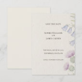 Schotse Distel Tartan Save the Date | Gouden Emble (Voorkant / Achterkant)