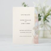 Schotse Distel Tartan Save the Date | Gouden Emble (Staand voorkant)