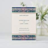 Schotse Distel Tartan Save The Date Kaart (Staand voorkant)