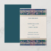 Schotse Distel Tartan Save The Date Kaart (Voorkant / Achterkant)
