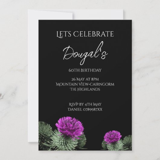 Schotse distel verjaardag kaart (Voorkant)