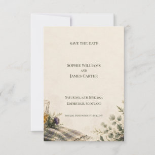 Schotse Distel Wilde Bloem Bruiloft Save The Date