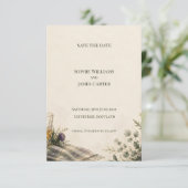 Schotse Distel Wilde Bloem Bruiloft Save The Date (Staand voorkant)