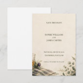 Schotse Distel Wilde Bloem Bruiloft Save The Date (Voorkant / Achterkant)