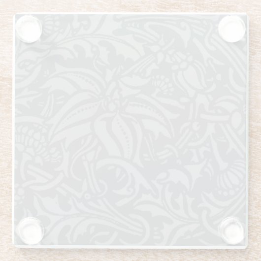 Schotse distelknoop William Morris Style Glazen Onderzetter (Achterkant)