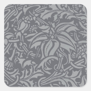 Schotse distelknoop William Morris Style Vierkante Sticker