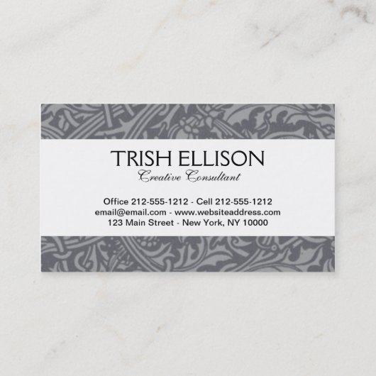 Schotse distelknoop William Morris Style Visitekaartje (Achterkant)