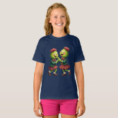 Schotse distels in plaid dansen Ceilidh T-shirt (Voorkant volledig)