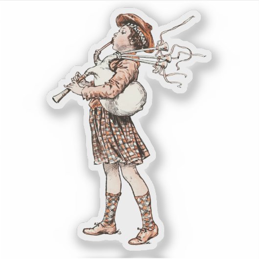  Schotse doedelzakspeler Sticker (Voorkant)