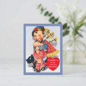  Schotse doedelzakspeler Valentijn w / Scotty Dog Feestdagenkaart (Staand voorkant)