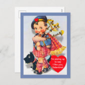  Schotse doedelzakspeler Valentijn w / Scotty Dog Feestdagenkaart (Voorkant / Achterkant)