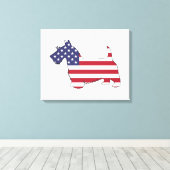 Schotse doodsbang - "amerikaanse vlag" canvas afdruk (Insitu (Houten vloer))