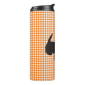 Schotse doodsbange tumbler, Oranje houndstooth Thermosbeker (Gedraaid links)