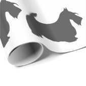 schotse doodsgrijze silhouet cadeaupapier (Rol Hoek)