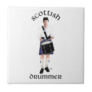 Schotse Drummer - Blauwe Kilt Tegeltje