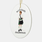 Schotse Drummer - Groene Kilt Keramisch Ornament (Links)