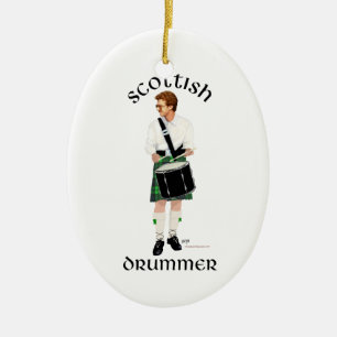 Schotse Drummer - Groene Kilt Keramisch Ornament